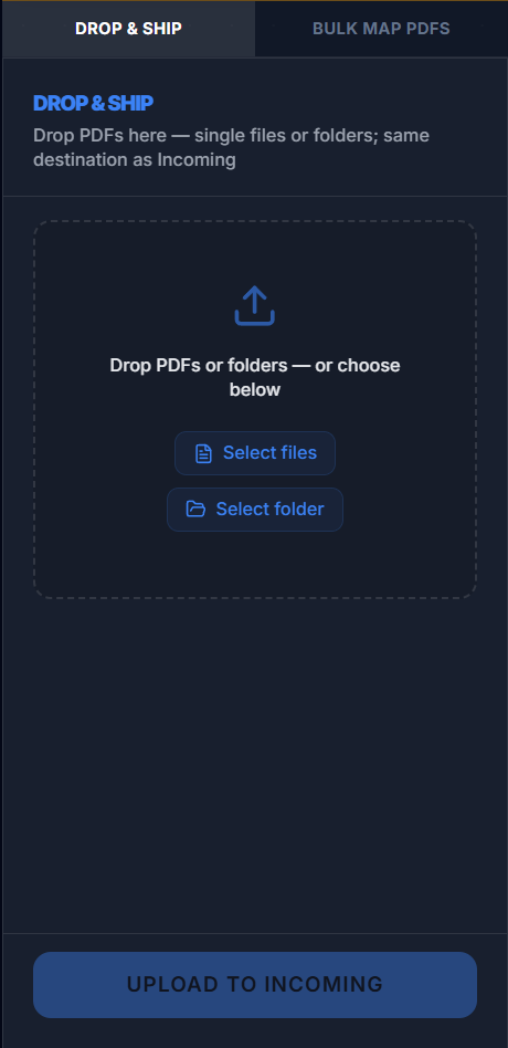 Drop and Ship &mdash; drag and drop PDFs or folders