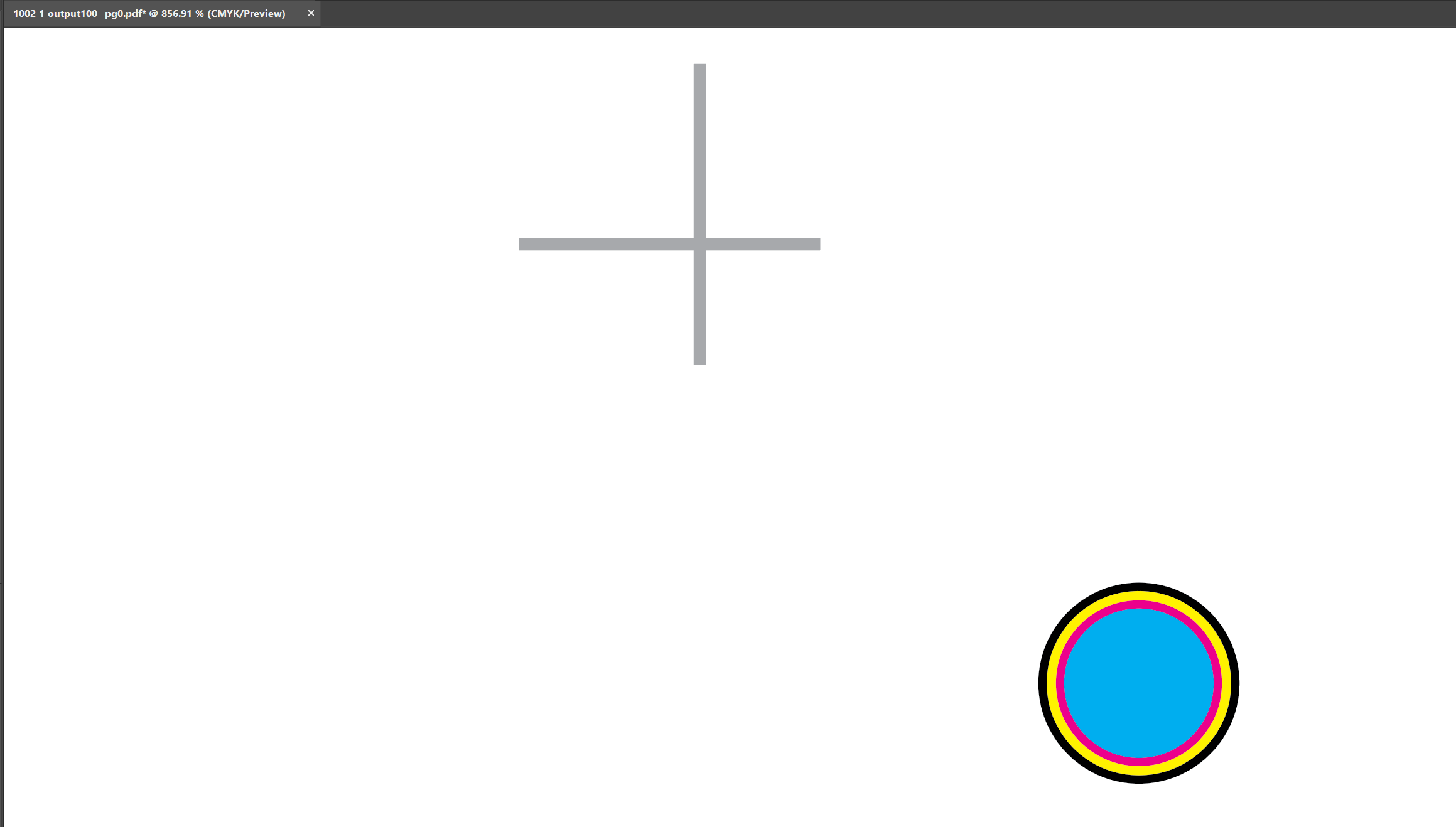 Production file showing grey fold lines and multicolored grommet finishing marks