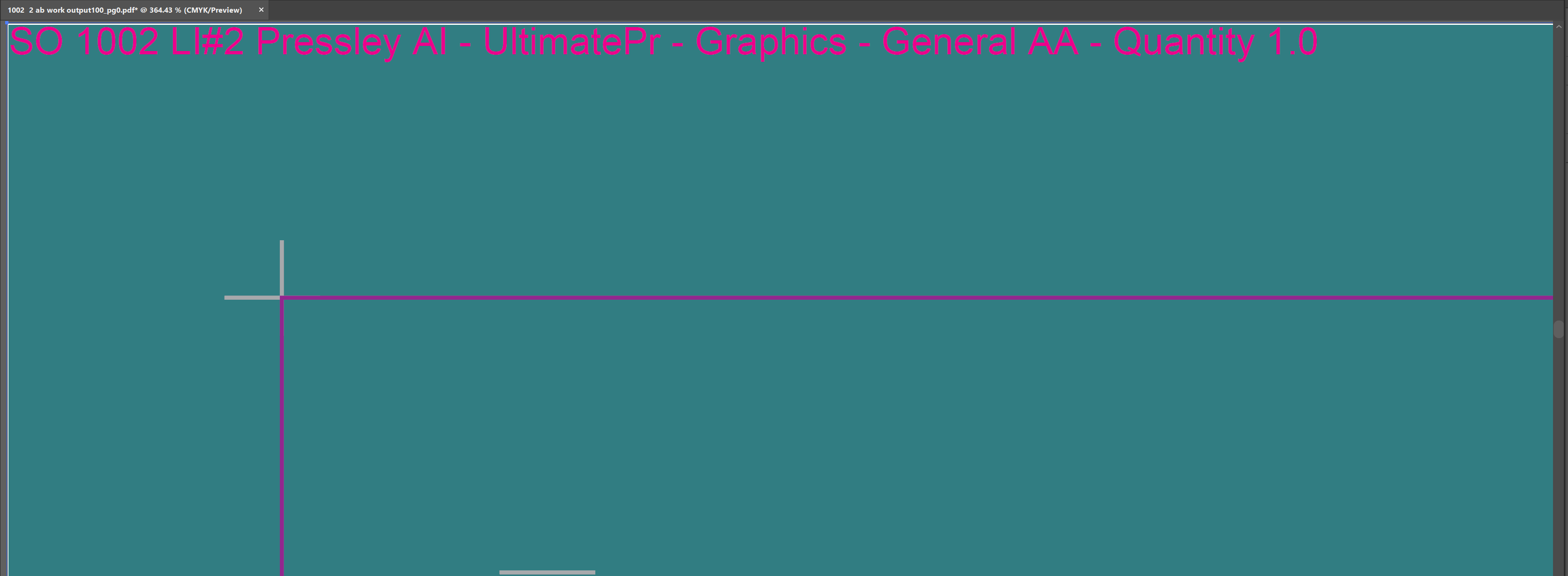 Production file top bleed tagline on the left side, oriented up for the press operator